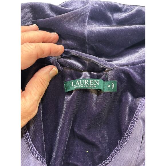 Lauren Ralph Lauren Purple Velvet Robe Women’s M Plush Lounge Robe luxe cozy - Picture 7 of 8